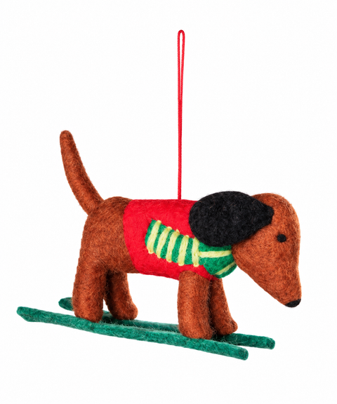 Danica Jubilee Dashing Dachshunds Felt Christmas Tree Ornaments