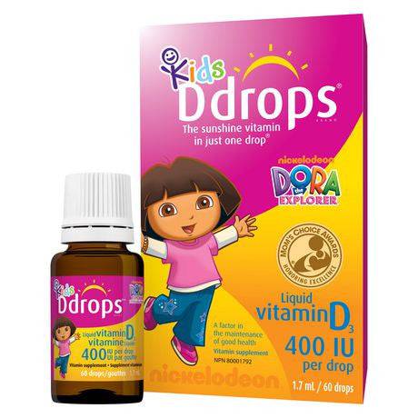 Ddrops Kids Liquid Vitamin D3 400 IU 60 Drops 1.7 ml - YesWellness.com