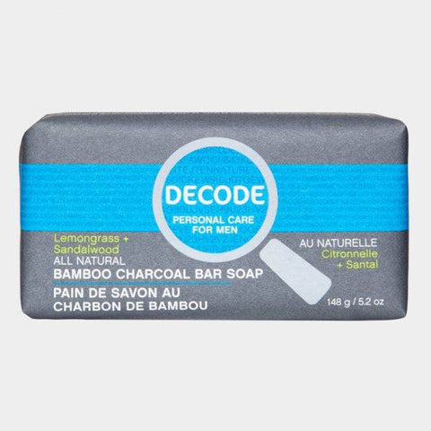 Decode Bamboo Charcoal Bar Soap Lemongrass Sandalwood 148 grams - YesWellness.com