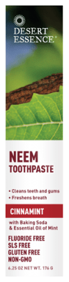 Desert Essence Neem Toothpaste Fluoride and Gluten Free Cinnamint 176 grams - YesWellness.com