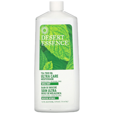 Desert Essence Tea Tree Oil Ultra Care Mouthwash Mega Mint 473mL - YesWellness.com