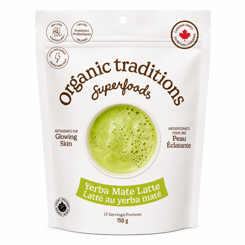 Organic Traditions Yerba Mate Mint Latte with Matcha and Probiotics 150g