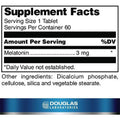 Douglas Labs Melatonin PR 3 mg supplemental facts