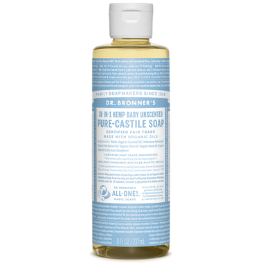 Dr. Bronner's 18-IN-1 Baby Unscented Pure-Castile Soap - YesWellness.com