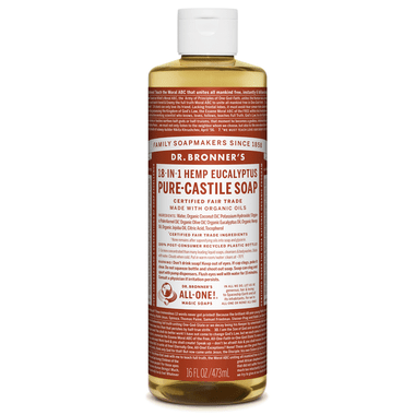 Dr. Bronner's 18-IN-1 Hemp Eucalyptus Pure-Castile Liquid Soap - YesWellness.com