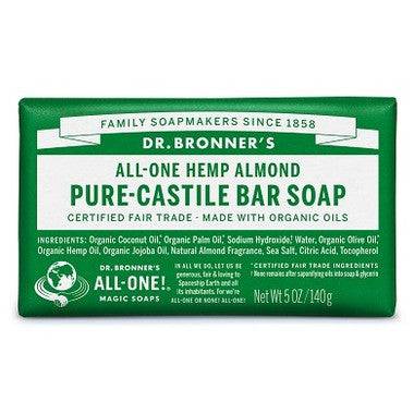 Dr. Bronner's Pure-Castile Bar Soap Almond 140 grams - YesWellness.com