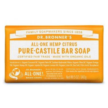 Dr. Bronner's Pure-Castile Bar Soap Citrus 140g - YesWellness.com