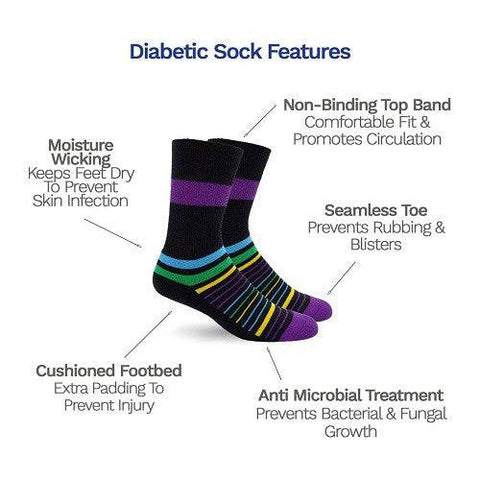 Dr. Segal's Diabetic Socks Multi Colour Stripes - YesWellness.com
