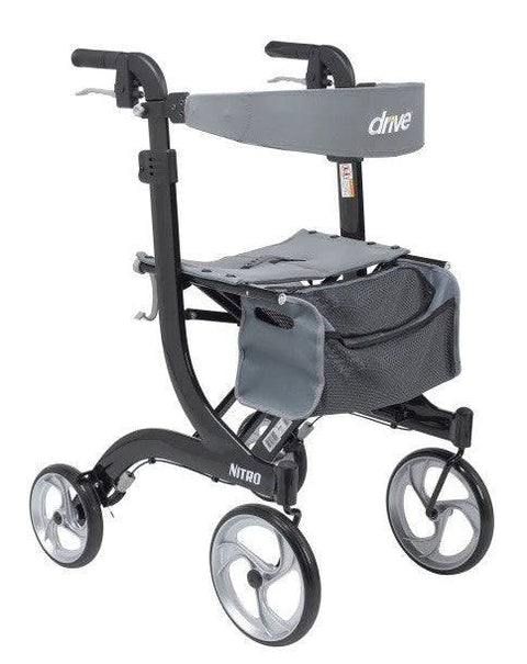 Drive Medical Nitro Rollator 10" Casters Black - YesWellness.com