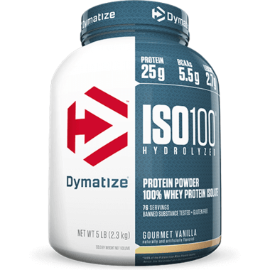 Expires April 2026 Clearance Dymatize Nutrition ISO 100 Hydrolyzed Whey Protein Isolate Gourmet Vanilla 5 lbs