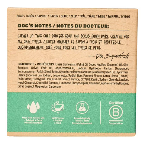 Dr. Squatch Men's Natural Soap Rainforest Rapids 141g
