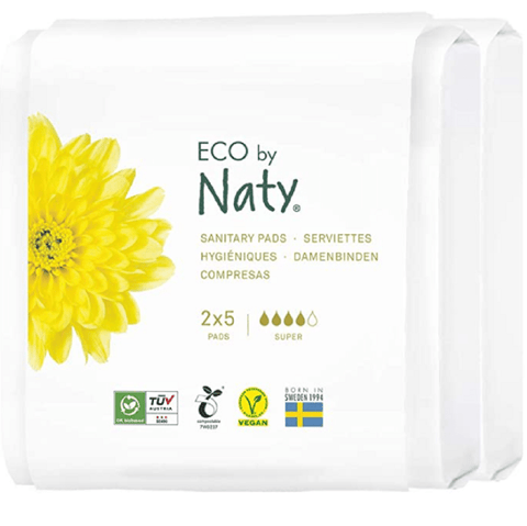 Eco by Naty Travel Pack Pads Super - 10 Count - YesWellness.com