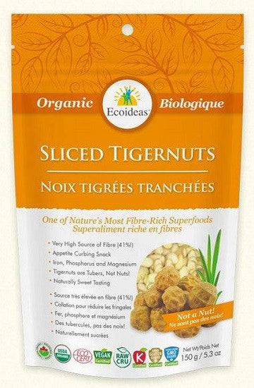 Expires May 2024 Clearance Ecoideas Organic Sliced Tigernuts 150 Grams - YesWellness.com