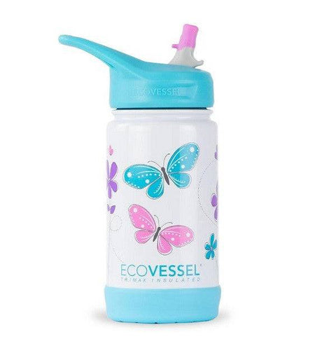 EcoVessel Frost Kids Water Bottle - Butterfly 355mL - YesWellness.com