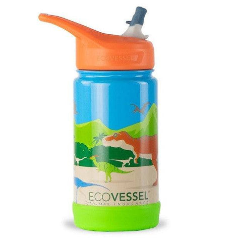 EcoVessel Frost Kids Water Bottle - Dinosaur 355mL - YesWellness.com