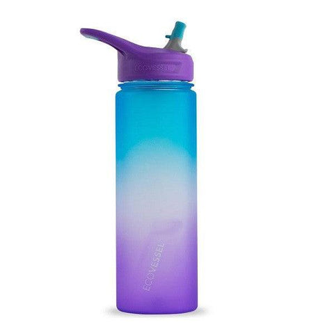 EcoVessel The Wave Water Bottle with Straw - Lavender Fields 710mL - YesWellness.com