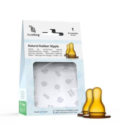 EcoViking Natural Rubber Nipple - Standard Neck Round (2-Pack) - YesWellness.com