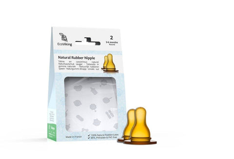 EcoViking Natural Rubber Nipple - Standard Neck Round (2-Pack) - YesWellness.com
