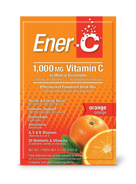 Expires March 2026 Clearance Ener-Life Ener-C 1000mg Vitamin C Orange Box of 30 Packets