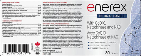 Enerex Optimal Cardio With CoQ10, Nattokinase and NAC 30 DR Capsules - YesWellness.com