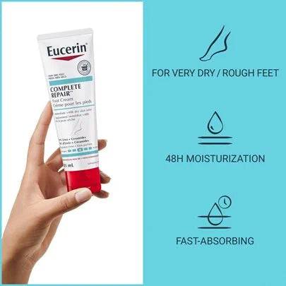 Eucerin Complete Repair Foot Cream 10% Urea and Ceramides for Very Dry Feet 85mL - Features