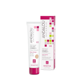 Expires March 2024 Clearance Andalou Naturals 1000 Roses Color and Correct Sheer Beige SPF 30 58 mL - YesWellness.com