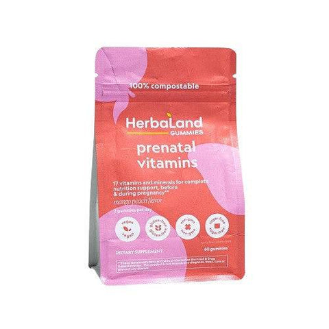 Expires March 2024 Clearance Herbaland Prenatal Vitamins Mango Peach 60 Gummies - YesWellness.com