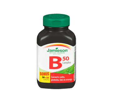 Expires March 2024 Clearance Jamieson Vitamin B50 Complex Bonus 90+30 Caplets - YesWellness.com
