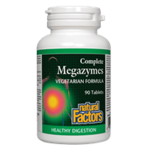 Expires March 2024 Clearance Natural Factors Complete Megazymes Vegetarian Formula 90 Tablets - YesWellness.com
