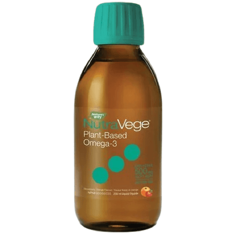 Expires March 2024 Clearance Nature’s Way NutraVege Plant-Based Omega-3 EPA+DHA 500mg Strawberry Orange Flavour 200mL - YesWellness.com
