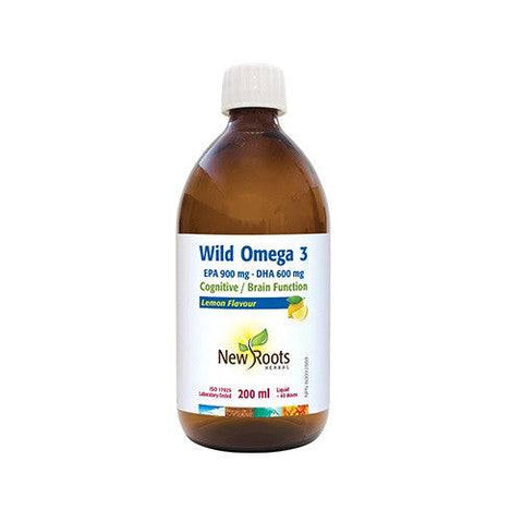 Expires March 2024 Clearance New Roots Herbal Wild Omega 3 EPA 900mg  DHA 600mg Lemon Flavour 200ml - YesWellness.com