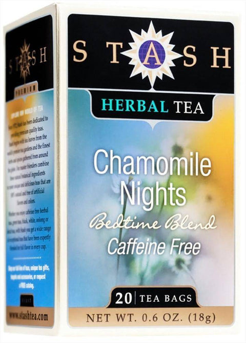 Expires March 2024 Clearance Stash Tea Caffeine-Free Chamomile Nights Herbal Tea 20 Tea Bags - YesWellness.com