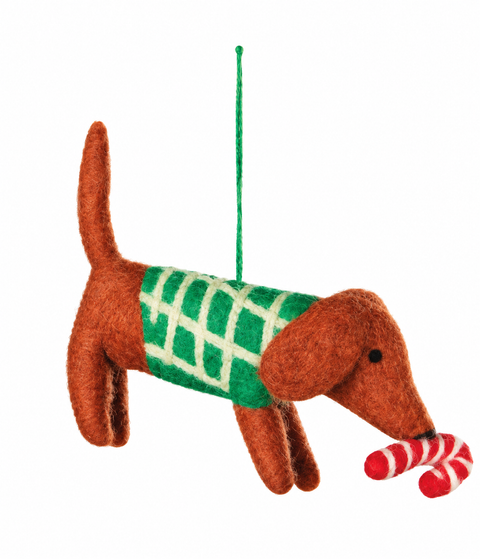 Danica Jubilee Dashing Dachshunds Felt Christmas Tree Ornaments