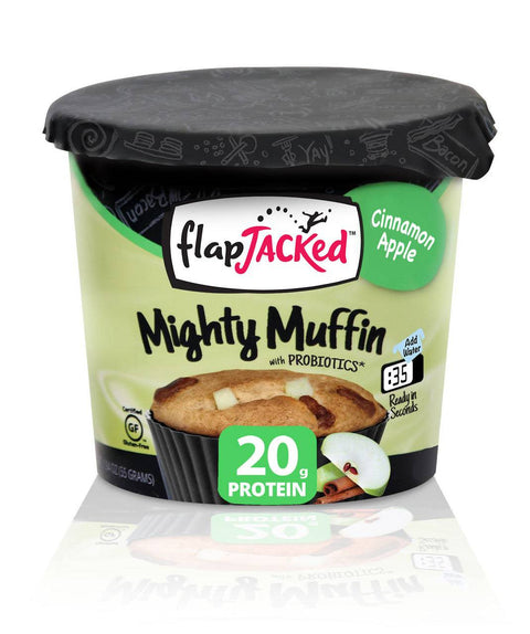Expires June 2024 Clearance FlapJacked Mighty Muffins Mix with Probiotics Gluten-Free 55g Cinnamon Apple - YesWellness.com