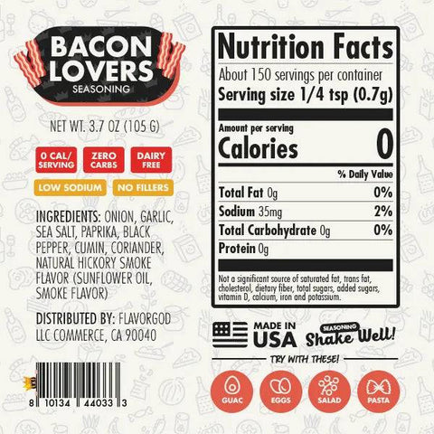 Flavorgod Bacon Lovers Seasoning 105g - YesWellness.com