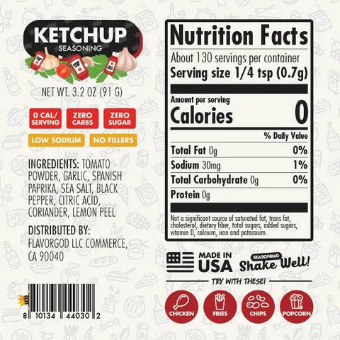 Flavorgod  Seasoning - Ketchup 91g - YesWellness.com