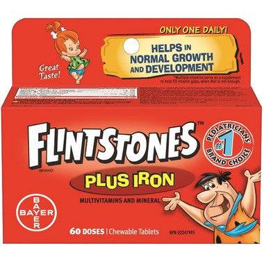 Expires April 2026 Clearance Flintstones Plus Iron Multivitamins and Mineral 60 Chewable Tablets