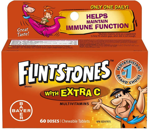 Expires April 2026 Clearance Flintstones with Extra C Multivitamins 60 chewable tablets