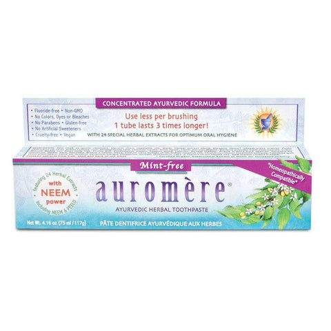 Flora Health AUROMÈRE Ayurvedic Herbal Toothpaste 75mL - YesWellness.com