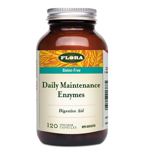 Flora Health Gluten-Free Daily Maintenance Enzymes Vegetarian Capsules - YesWellness.com