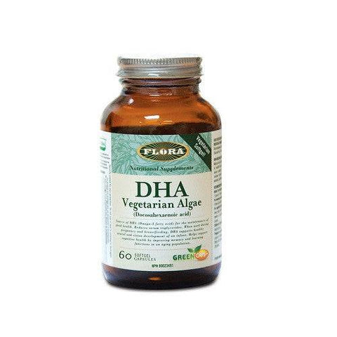 Flora Health DHA Vegetarian Algae 60 Capsules - YesWellness.com