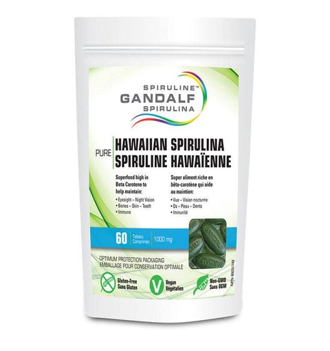 Flora Health Gandalf Spirulina Hawaiian Spirulina 1000mg Tablets - YesWellness.com