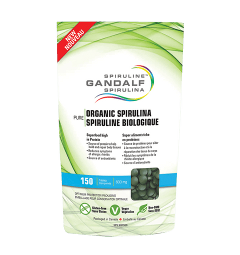 Flora Health Gandalf Spirulina Organic Spirulina 600mg -150 Tablets - YesWellness.com