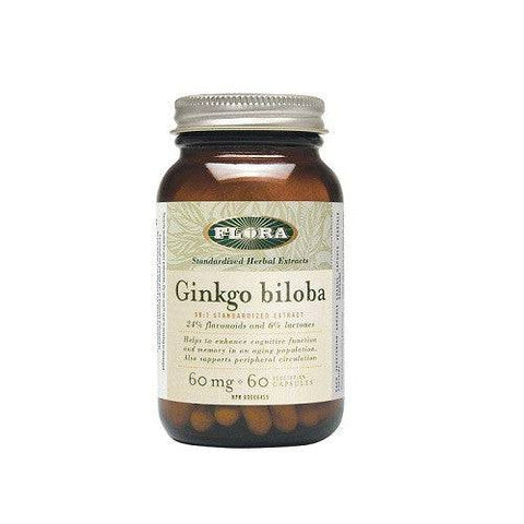 Flora Health Ginkgo Biloba 60 Capsules - YesWellness.com