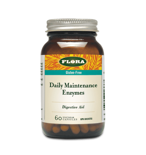 Flora Health Gluten-Free Daily Maintenance Enzymes Vegetarian Capsules - YesWellness.com
