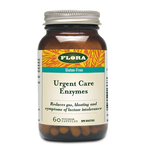 Flora Health Gluten-Free Urgent Care Enzymes Vegetarian Capsules - YesWellness.com