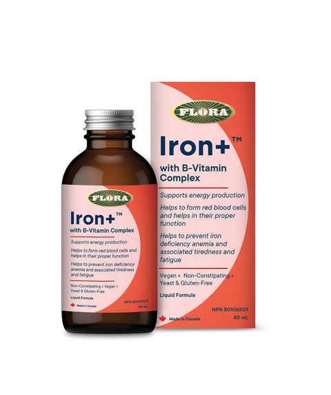 Flora Health Iron+ with B-Vitamin Complex - YesWellness.com