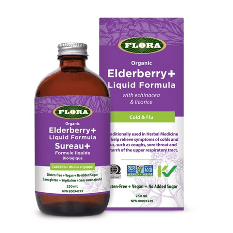 Flora Health Organic Elderberry+ Liquid Formula Cold & Flu - YesWellness.com