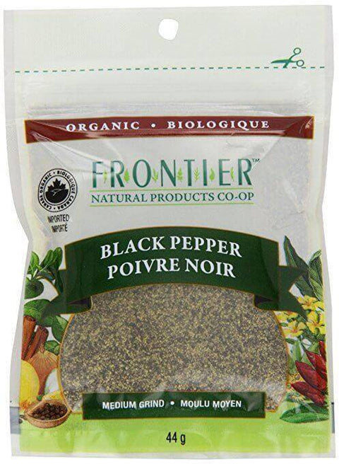 Frontier Natural Products Organic Black Pepper Medium Grind 44 grams - YesWellness.com