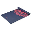 Gaiam Navy Fleur Marrakesh Yoga Mat 4mm - YesWellness.com